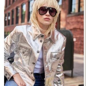 Metallic Leather jacket - XL